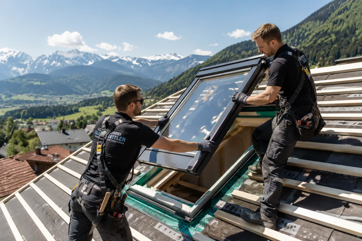 Reparatur des Dachfensters durch einen Glaser