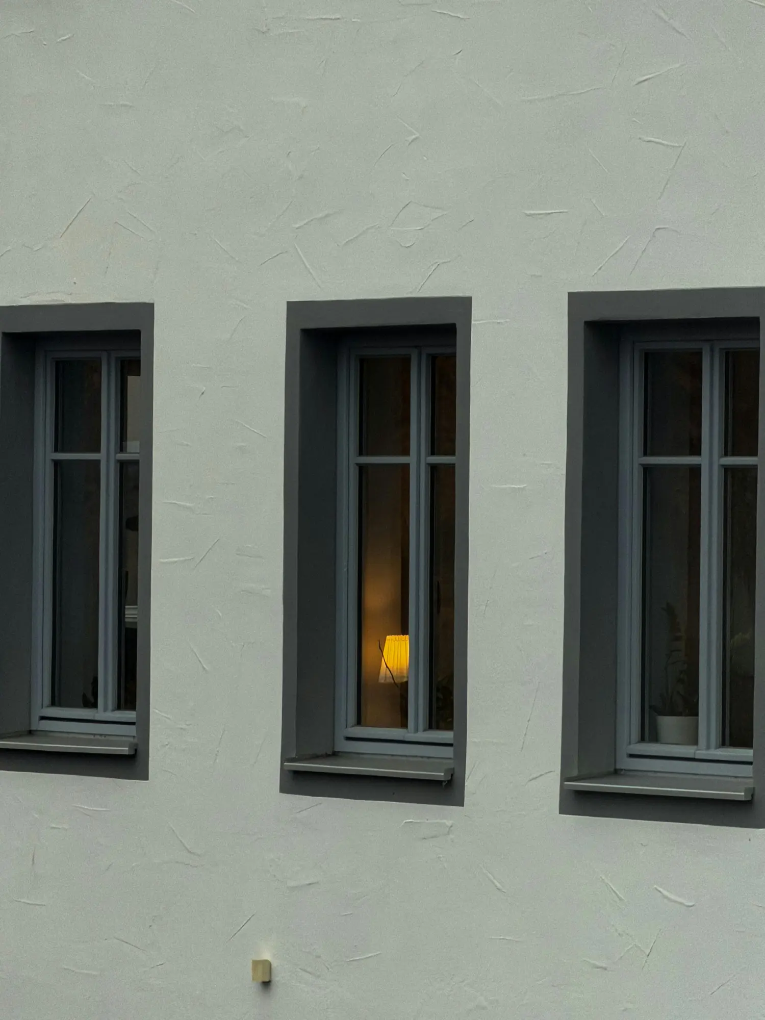 Fensterreihe an einer sanierten Hausfassade mit moderner Verglasung